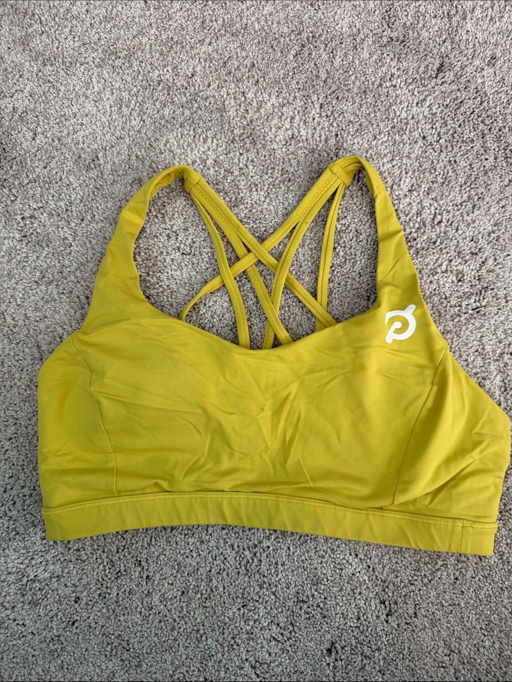 Lululemon Peloton Women’s Strappy Sports Bra in Mustard